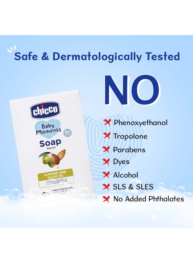 شيكو Chicco Baby Moments Soap 125g Buy 3 Get 1 Free For Nourished & Moisturised Skin With Natural Care of Almond & Olive Oil - Image 4